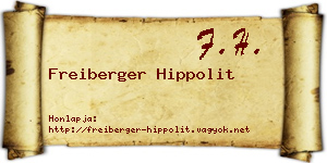 Freiberger Hippolit névjegykártya